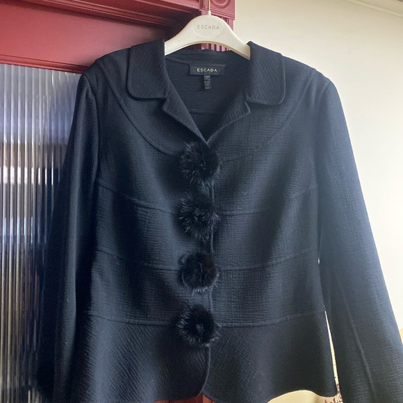 Escada Real Mink Beaded Detail Blazer Made in Italy 🇮🇹 Never Used Rare - Picture 7 of 16